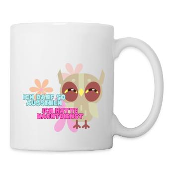 Pflegekraft Nachtdienst, Nachteule - Tasse - Weiß - Rechts