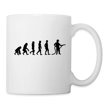 Evolution Feuerwehrmann schwarz - Tasse - Weiß - Rechts