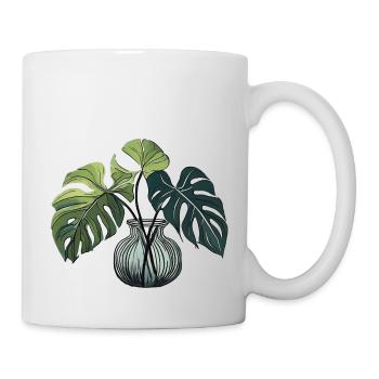 Monstera Pflanze Pflanzenliebe - Tasse - Weiß - Rechts