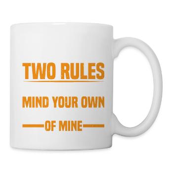 Deux règles d’affaires, faites attention à vos propres 39 - Mug blanc - blanc - Droite
