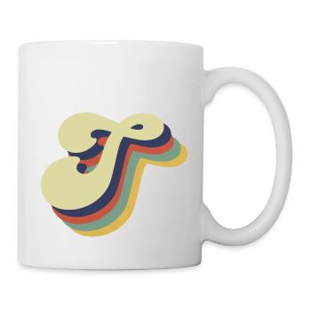 Retro-Buchstabe T - Tasse - Weiß - Rechts
