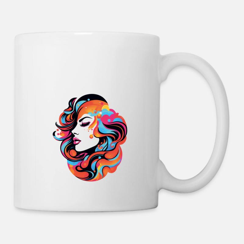 Art abstrait : les tourbillons colorés rencontrent l’élégance - Mug blanc - blanc