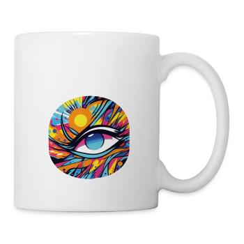 Artistic eye design with bright colors - Mug - white - Right