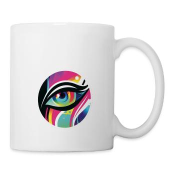 Kunstvoller Blick: Das Auge in Farbe - Tasse - Weiß - Rechts
