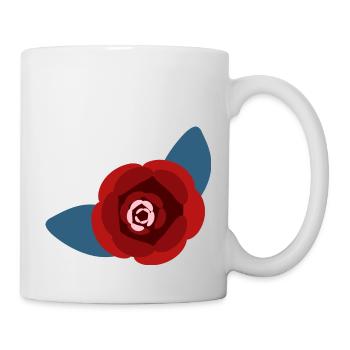 Rote Kamelienblüte - Tasse - Weiß - Rechts