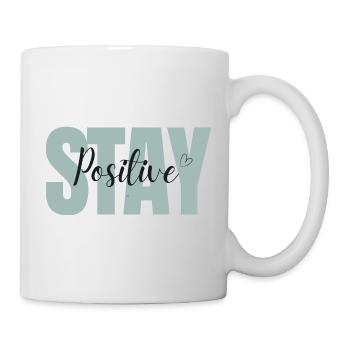 Stay Positive Light Aqua Cute - Mug - white - Right