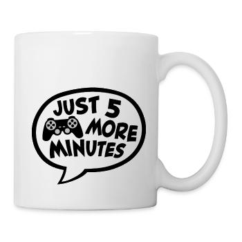 Lustiger Gamer Nur noch fünf Minuten 5 Videospiele - Tasse - Weiß - Rechts