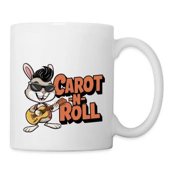 Cartoon-Kaninchen spielt Gitarre mit Sonnenbrille - Tasse - Weiß - Rechts