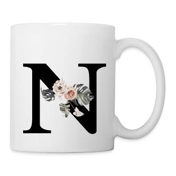 Tropical Floral Letter N - Mug - white - Right