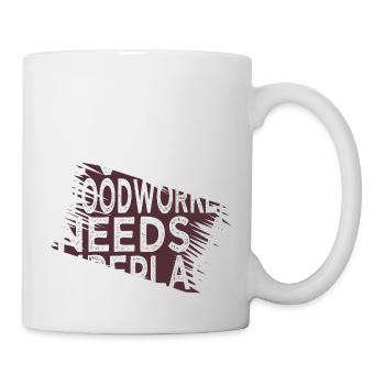 present idea forest work statement carpenter saw - Mug - white - Right