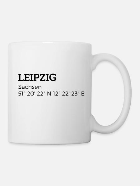 Leipzig Sachsen Koordinaten - Tasse - Weiß