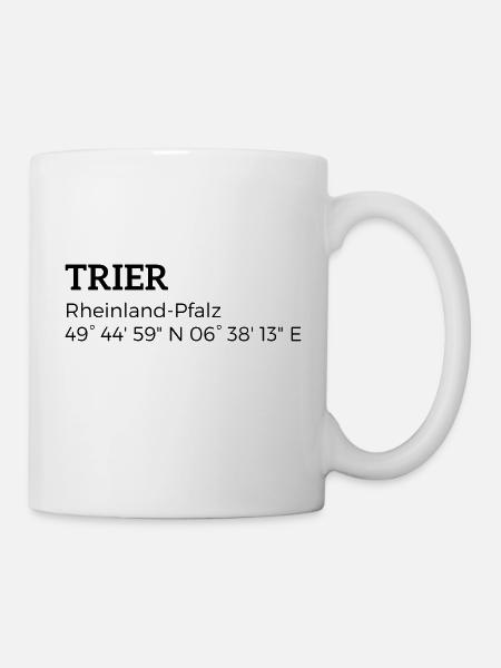 Trier Rheinland-Pfalz Koordinaten - Tasse - Weiß