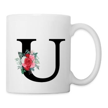 Red Floral U Letter - Mug - white - Right