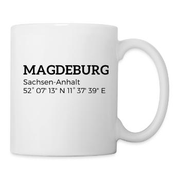 Magdeburg Sachsen-Anhalt Koordinaten - Tasse - Weiß - Rechts