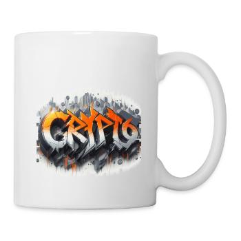 crypto, grafitti text 3D - Tasse - Weiß - Rechts