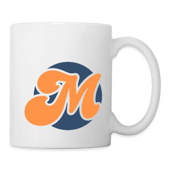 Lettre m orange sport - Mug blanc - blanc - Droite