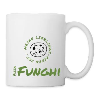 Pizza Funghi: Pilz-Liebe auf knusprigem Teig - Tasse - Weiß - Rechts