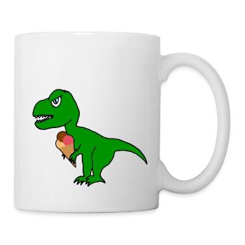 Dino with ice cream cone sweet Tyrannosaurus with ice cream - Mug - white - Right