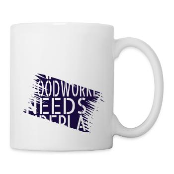 Citation charpentier à la tronçonneuse - Mug blanc - blanc - Droite