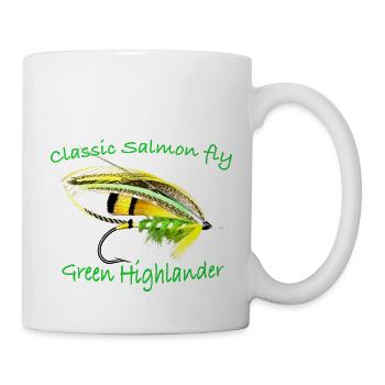 Green Highlander classic salmon fly - Mug - white - Right
