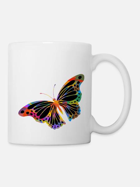 Schmetterling - Tasse - Weiß