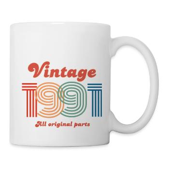 Jahrgang 1991 alle Originalteile - Tasse - Weiß - Rechts