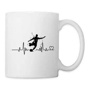 Soccer Heartbeat Tees Soccer Ball Heartbeat Soccer - Mug - white - Right