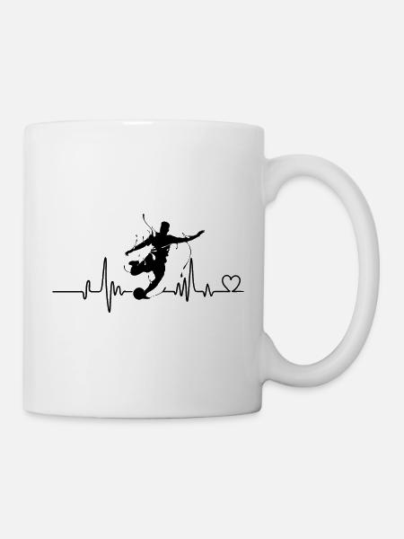 Fußball Herzschlag T-Shirts Fußball Ball Herzschlag Fußball - Tasse - Weiß