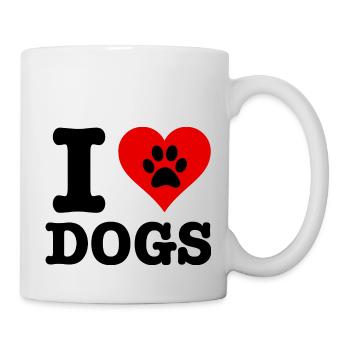 ICH LIEBE HUNDE! - Tasse - Weiß - Rechts