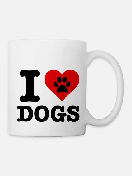 ICH LIEBE HUNDE! - Tasse - Weiß