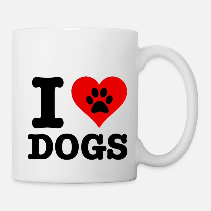 ICH LIEBE HUNDE! - Tasse - Weiß