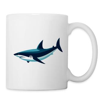 Stilisierter Hai - Tasse - Weiß - Rechts
