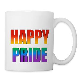 Texte arc-en-ciel Happy Pride - Mug blanc - blanc - Droite