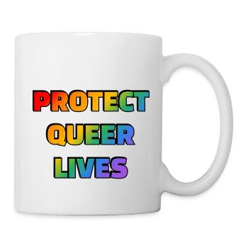 Queeres Leben schützen - Tasse - Weiß - Rechts
