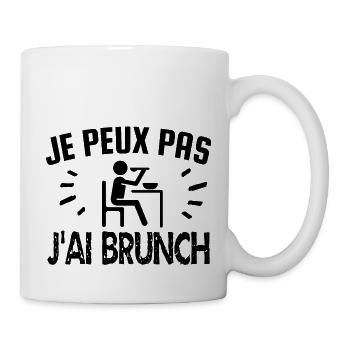 je peux pas j'ai brunch - Mug blanc - blanc - Droite