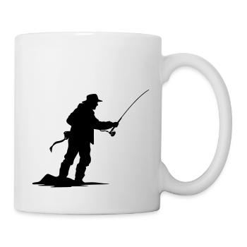 Fishing Man Silhouette - Mug - white - Right