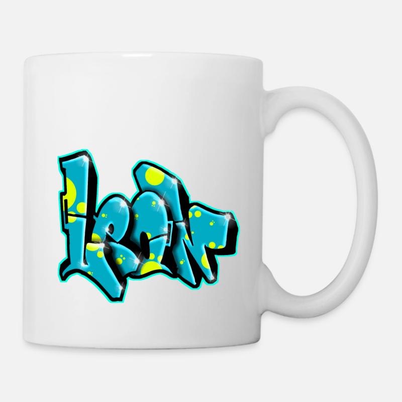 LEON GRAFFITI NAME print - Mug blanc - blanc