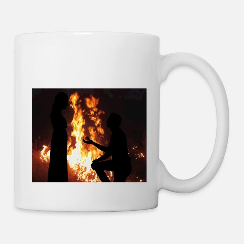 Exprimer l’amour près du feu - Mug blanc - blanc