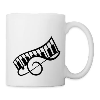 Music Notenschlüssel Note Piano Keybord Klavier - Tasse - Weiß - Rechts