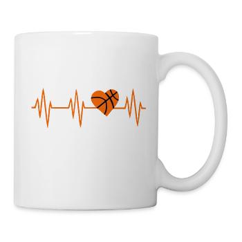 Herzschlag Basketball - Tasse - Weiß - Rechts