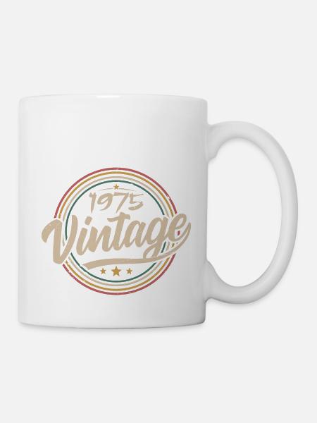 1975 Vintage 1975 Birthday Gift - Retro Style 1975 - Mug blanc - blanc