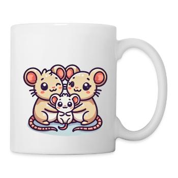 Mouse Family Mother And Father With One Child - Mug - white - Right