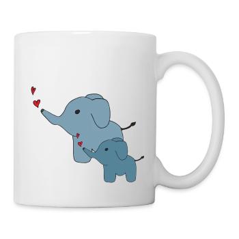Éléphant grand et petit - Mug blanc - blanc - Droite