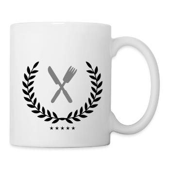 besteck wappen - Tasse - Weiß - Rechts