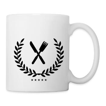 besteck wappen - Tasse - Weiß - Rechts