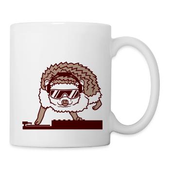 Süßer DJ Igel Cooles Musik Party Tier Club Spaß - Tasse - Weiß - Rechts