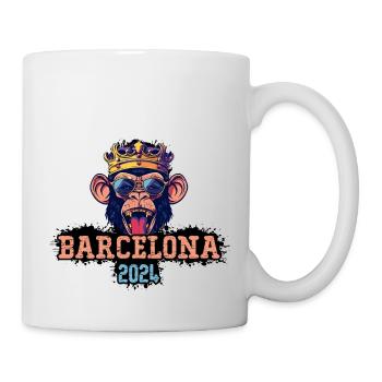 Barcelone 2024 Singe de fête - Mug blanc - blanc - Droite