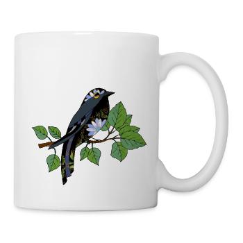 Bunter Vogel - Tasse - Weiß - Rechts