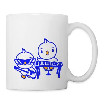 2 Chicks Birds Ducks Ribbon Cute Two Friends Team - Mug - white - Right