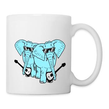 2 Guitars Elephant Sweet Two Friends Band Team - Mug - white - Right